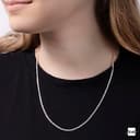 Amberta Damen Halsketete 2 mm aus 925 Sterling Silber Rhombus Kette: 2.3 mm Panzerkette 60 cm - 2