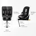 Feakaou 360 Car Seat with ISOFIX - for Newborn to 12 Years Children, i-Size (ECE R129/E4) Rotating Swivel Baby Car Seat,Group 0+1/2/3 (40-150cm),Rear Facing for Longer from Birth to 4 Years.Black. - 6