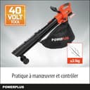POWER plus - Soffiatore a batteria Dual Power POWDPG75270-40 V, 3 in 1: triturazione, bolle e aspirazione, velocità massima dell'aria di 210 km/h, senza batteria e caricatore - 2
