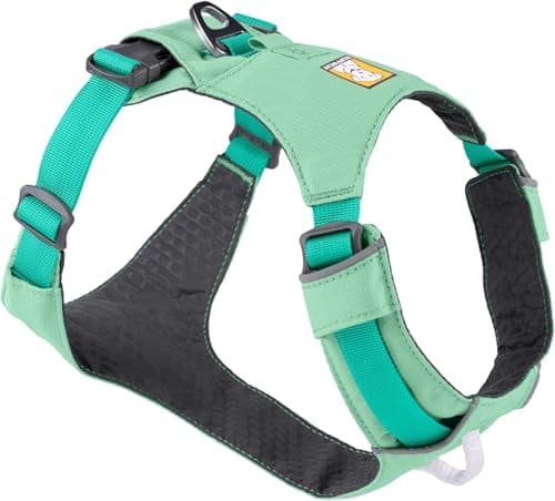 RUFFWEAR Arnés para Perros Hi & Light, Ultraligero para Caminar de Aventura, Totalmente Ajustable, Portal de Accesorios de Aluminio en V, Bolsa de identificación, Verde Salvia, Talla S, 56-69 cm