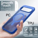 JETech Funda Magnética para Google Pixel 10/10 Pro 2025, Compatible con MagSafe y Cargador Pixelsnap, Carcasa Antigolpes Translúcida Mate Respaldo (Índigo) - 5