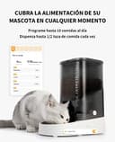 PETKIT Comedero Gato Automatico, 2.4G WiFi, 3L Dispensador Comida Gatos/Perros, Control de App, 1-10 Comidas al Día, Liofilizados Compatibles, Cubeta de Acero Inoxidable, Cable USB (Blanco Leche) - 2