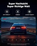 REDTIGER Dashcam Auto Vorne Hinten 4K/2,5K mit STARVIS 2, Dash Cam Auto Kamera 3,18" IPS-Bildschirm, kostenlose 128-GB-Karte,5.8GHz WiFi, GPS, 170°Weitwinkel WDR, Unterstützt 512 GB Max(F7NP) - 4