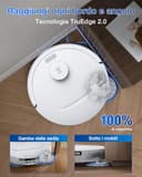 ECOVACS DEEBOT T30C OMNI GEN2 Robot Aspirapolvere e Lavapavimenti, 25.000 Pa, ZeroTangle 3.0, TruEdge 2.0, TrueMapping 2.0, Lavaggio dei panni con acqua calda a 75°C, Stazione OMNI All-in-One, Bianco - 2