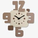 DEKORI - Orologio da Parete Moderno in Legno, Design Minimal Numeri Grandi 43x49 cm - Artigianale 100% Made in Italy - Silenzioso, Ideale per Casa e Ufficio - Idea Regalo - - 1