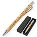 MAJVI Personalised High Quality Wooden Ballpoint Pen with Engraving - Sustainable Wooden Pen - Gift for Teachers, Colleagues, Graduation, Father's Day - Elegant Engraving Pen with Desired Text (Bamboo) - 1