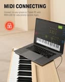 Donner DDP-80 Digital Piano Keyboard 88 Keys Weighted, Hammer Action II, Home Electric Piano Full Size with Stand, Triple Pedal, MIDI Connecting and Headphone Interface, Light Wood Color - 7