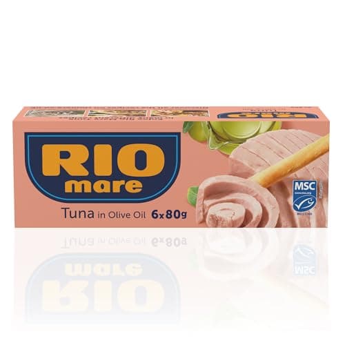 Rio Mare Tuna in Olive Oil, 6 x 80g, Prime Quality Tinned Fish, Italy's Favourite Tuna, Sustainably sourced