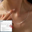 LOLIAS Collar Plata Ley 925 para Mujer y Hombre, Collar Serpiente 1,5 MM Gargantilla Cadena Plata Larga 40CM - 2