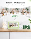 YESIMOM Baby Monitor WiFi 4,3", 360°PTZ Telecamera Bambini con Monitor Videocamera Neonato con IPS Schermo 2500mAh e Luce Notturna, Controllo da APP Mobile e Monitor, Visione Notturna, Ninne Nanne - 4