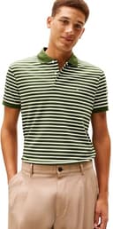 Tommy Hilfiger Polo de algodón líquido REG Seasonal MW0MW39994 S/S para Hombre, Verde, M, Verde (Pino de montaña/pétalo de Marfil), M - 1