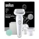 Braun Silk Epil 9 SkinSpa, Epilatore Con Testina Flessibile, Rasoio Elettrico Donna, Wet&Dry, Pelle Liscia A Lungo, Spazzola Esfoliante, Accessorio Massaggiante, Testina Radente, Cappuccio Regolatore - 1
