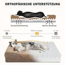 FURTIME Cama ortopédica para perros grandes, cesta para perros de Memory Foam XL, extraíble y lavable, antideslizante, sofá para perros con borde alto, color marrón, 107 x 81 x 19 cm - 2