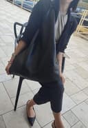 FrasiBags Bolso de hombro de piel auténtica Made in Italy, bolso de mujer de hombro, bolso de hombro, bolsa de piel grande, cuero, 46x62x12 - 2