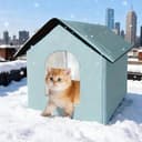 Cat Kennel – House Closed Waterproof to Rain – Den Shaped Cat Bed – for Kittens Calming Puppies During Sleep Travel Animals Winter Home Indoor and Outdoor Use - 7