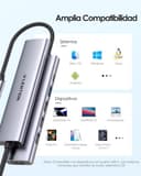 LENTION 6 en 1 Hub USB C HDMI 4K@30Hz, PD 100W, USB-A 3.0 & 2.0, Adaptador USB C para MacBook Pro 2025-2016, Nuevo Mac Air, Surface, iPhone 17 Plus Pro MAX y Más (CH17, Gris) - 6