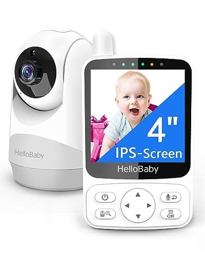 HelloBaby Baby Monitor,29-Hour Battery Life,Upgrade Baby Monitor with Camera and Night Vision,No Wifi,355°/120° Remote Pan Tilt Camera 2x Zoom, ECO Mode,2-way talk,Up to 1000ft,Temperature