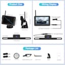 Kit Telecamera Retromarcia Auto Wireless Digitali Registrazione Video con 5 Pollici HD Monitor Telecamera Retromarcia IP69 Impermeabile Visione Notturna per Campeggio Auto Caravan Camion Rimorchi - 7