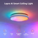 Lepro AI Smart Ceiling Light 24W, 1800LM, RGB & Tunable White, Music Sync, Voice Control, IP44 Waterproof for Bathroom, Bedroom, Living Room, Ø29cm, Works with Alexa & Google Assistant - 4