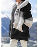 ABINGOO Damen Mantel Kapuzenjacke Winterjacke Mode Warm Hoodie Pullover Jacken Reißverschluss Plüschjacke Fleecejacke Oberteile(Schwarz,S) - 2