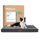 BEDSURE orthopädisches Hundebett Grosse Hunde - 112x81x7.6cm Hundekissen waschbar Hundematte mit abnehmbarem Plüsch-Sherpa-Bezug Hundematratze Rutschfester Unterseite in dunkelgrau für große Hunde - 1