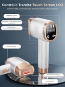 Epilatore Luce Pulsata con Funzione di Raffreddamento a Ghiaccio, Schermo LCD Touch,Modalità di Scorrimento Automatico, Epilatore a Luce Pulsata per Donne e Uomini,Viso, Ascelle, Bikini,Corpo, Bianco - 4