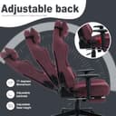 Symino Gaming Chair, Computer Chair with Footrest, Headrest and Lumbar Support, Ergonomic PC Chair, Height Adjustable Rotating Task Chairs, Wine red - 6