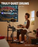 Donner Batteria Elettrica, Batteria Elettronica per Principianti con 180 Suoni, Batteria a Rete Silenziosa con Pedali per Impieghi Pesanti-DED-80 - 3