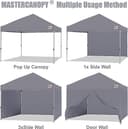 MasterCanopy Heavy Duty Pop-up Gazebo tent with Sidewalls (3x3M, Grey) - 4