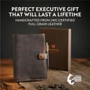 moonster Cuaderno de Notas Reutilizable de Cuero – Diario Personal con Bolígrafo, Diario de Viaje Forrado de Piel – Agenda de Piel con Cuaderno A5 de Rayas para Hombres y Mujeres - 6