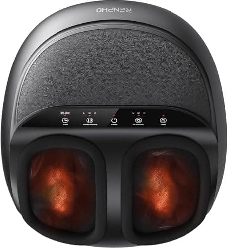 RENPHO Ganz Fußmassagegerät, 2026 Verbessertes Shiatsu Fussmassagegerät Elektrisch mit Wärme, Kneten, Rollen und Luftkompression,Muttertagsgeschenk, für Frauen Männer, bis Schuhgröße 46, Schwarz