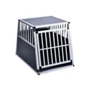 Home Deluxe - Hundetransportbox Alu SKITO - L - 90 x 65 x 69 cm - Farbe: Silber/Schwarz - Material: MDF Platten, Aluminium I Hundetransportbox Transportlösung Alu-MDF-Material Tierfreundlich - 1