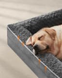 Feandrea Orthopedic Dog Bed for Large Dogs, Memory Foam Dog Bed Sofa Pet Couch with Sides, Removable Washable Cover and Waterproof Liner, 122 x 89 x 18 cm, Slate Grey PGW254G02 - 4