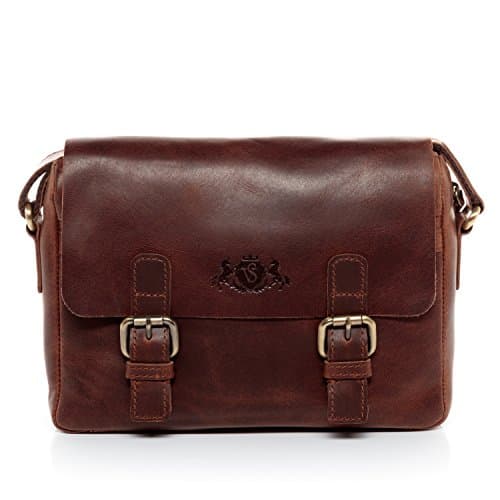 SID & VAIN® Borsa messenger vera pelle vintage YALE borsello tracolla borsa a spalla Università Scuola Ufficio Lavoro Business uomo donna marrone prodotto artigianale