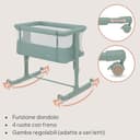 lionelo Aurora 3in1 Culla Co-sleeping e Lettino da viaggio per neonato bambini fino 9kg Regolabile in altezza e Inclinazione Parete aperta rete traspirata Materasso innovativo Zanzariera - 5