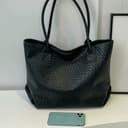 Fryloo Nuova Borsa a Mano di Lusso per Donna, Borsa a Spalla con Grande capacità, Borsa a Mano con Motivo di Coccodrillo, Borsa per Andare a Lavoro Quotidiano di Moda Borsa-Beige - 5