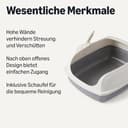 Amazon Basics Große Katzentoilette mit Offener Oberseite, Leicht zu Reinigen, Einschließlich Schaufel, Weiß/Grau, 50,5cm x 38,0cm x 20,0cm - 2
