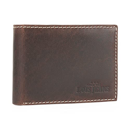 Lois - Cartera de Piel para Hombre - Cartera Hombre Piel con y Tarjetero, diseño Slim, Cuero auténtico, Regalo Elegante. Proteccion RFID, Marron