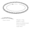 CARISSIMA Bracciale Unisex in Oro Bianco 9 ct Hollow con Maglia Diamantata a Prince of Wales da 3,1 mm di Lunghezza 19 cm/7,5 Pollici - 4