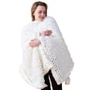 Coperta lavorata a maglia grossa in lana merino fatta a mano, per camera da letto, divano, decorazione per la casa (bianco 119,4 x 152,4 cm) - 1
