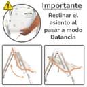 Twinly - Trona bebé Evolutiva Hamaca columpio multifunción Movity - Plegable, reclinable y ajustable con Reductor Arnés 5 puntos y Bandeja extraíble - 0m+ a 15kg - 7