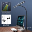 EYOCEAN Schreibtischlampe LED, 24W 80CM Tischlampe mit Gestensteuerung, Dimmbare Tageslichtlampe Augenschutz Monitor Lampe für Arbieter in Büro Leser Architekenden Schneider - 6