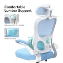 Aevoriax N56 Ergonomic Office Chair - Dual Backrest Design, Adjustable Lumbar Support, Thick Padded Seat, Flip-Up Armrests, Tilt Function - Ideal for Home Office, Gaming & Conference, Blue - 3