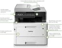 Brother MFCL3770CDW Stampante Multifunzione Colori LED, FAX, 24 ppm, Copia, Scansione Fronte/Retro Automatici, Rete Cablata, Wi-Fi, NFC, USB 2.0 Hi-Speed, ADF 50 Fogli, Touchscreen, Toner 1000 Pagine - 2