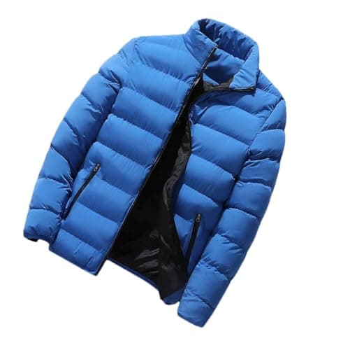 Men's Long Sleeve Cotton Padded Winter Jacket 2025 Zipper Down Coat Stand Collar Plus Size Outdoor Jacket