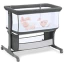 Growaystory Beistellbett Baby Bettseitiger Bassinet für Neugeborene Tragbarer Baby Bett mit Rädern Aufbewahrungskorb Matratze 7-Fach Höhenverstellbar Zustellbett (Dunkelgrau) - 1