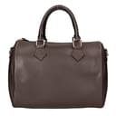 Chicca Borse Borsa donna bauletto a mano 30x23x18cm vera pelle dollaro artigianale - Marrone Scuro - 8