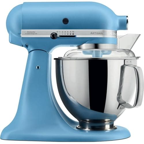 KitchenAid Batidora amasadora - Artisan - Robot de Cocina con Cabezal Inclinable - Amasadora con 5 Accesorios - Batidora de repostería con 2 boles de Acero Inoxidable - 4,8 L y 3 L - Azul terciopelo