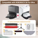 iRobacc 21 Pcs Replacement Parts for Roborock S8 PRO Ultra, 2 Main Brushes 4 Side Brushes 4 Dust Bags 4 HEPA Filters 4 Mops etc. - 2