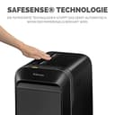 Fellowes 20 Blatt Aktenvernichter Partikelschnitt (P4), Papierschredder für Büro, Homeoffice, Powershred LX220, Schredder mit 30L Papierkorb, 100% staufrei, Safesense, Füllstandsanzeige, schwarz - 6